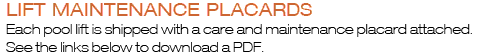 Maintenance Placards header