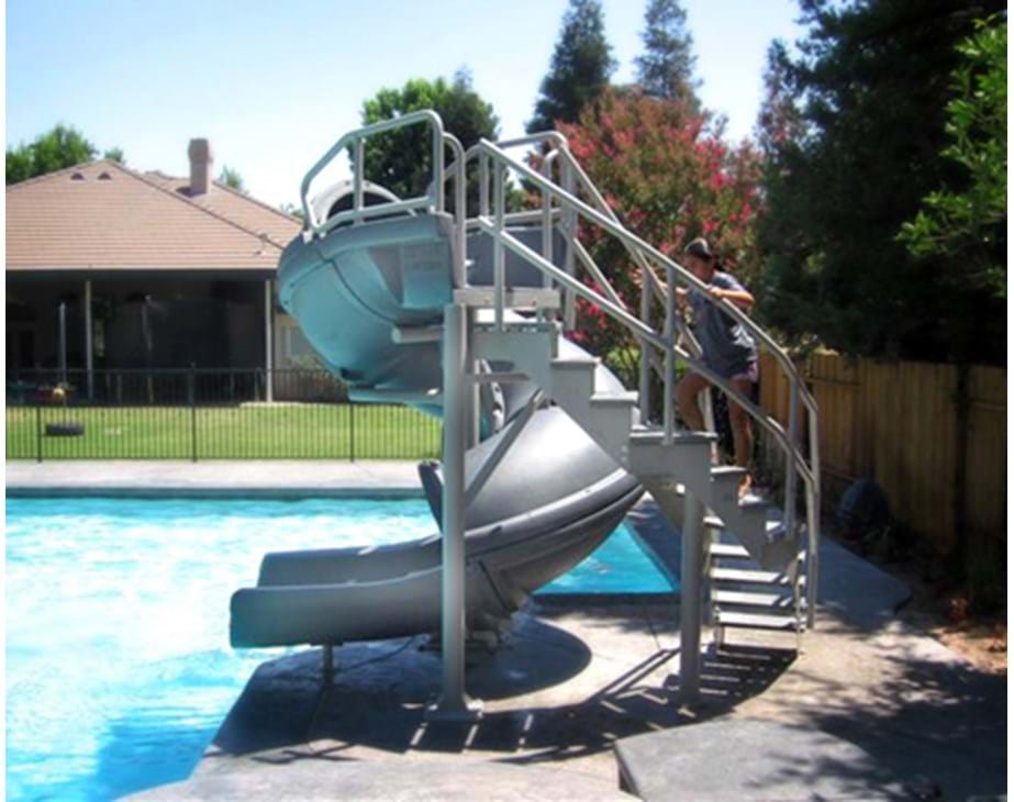 Thumbnail for S.R. Smith Vortex pool slide shown in typical pool application