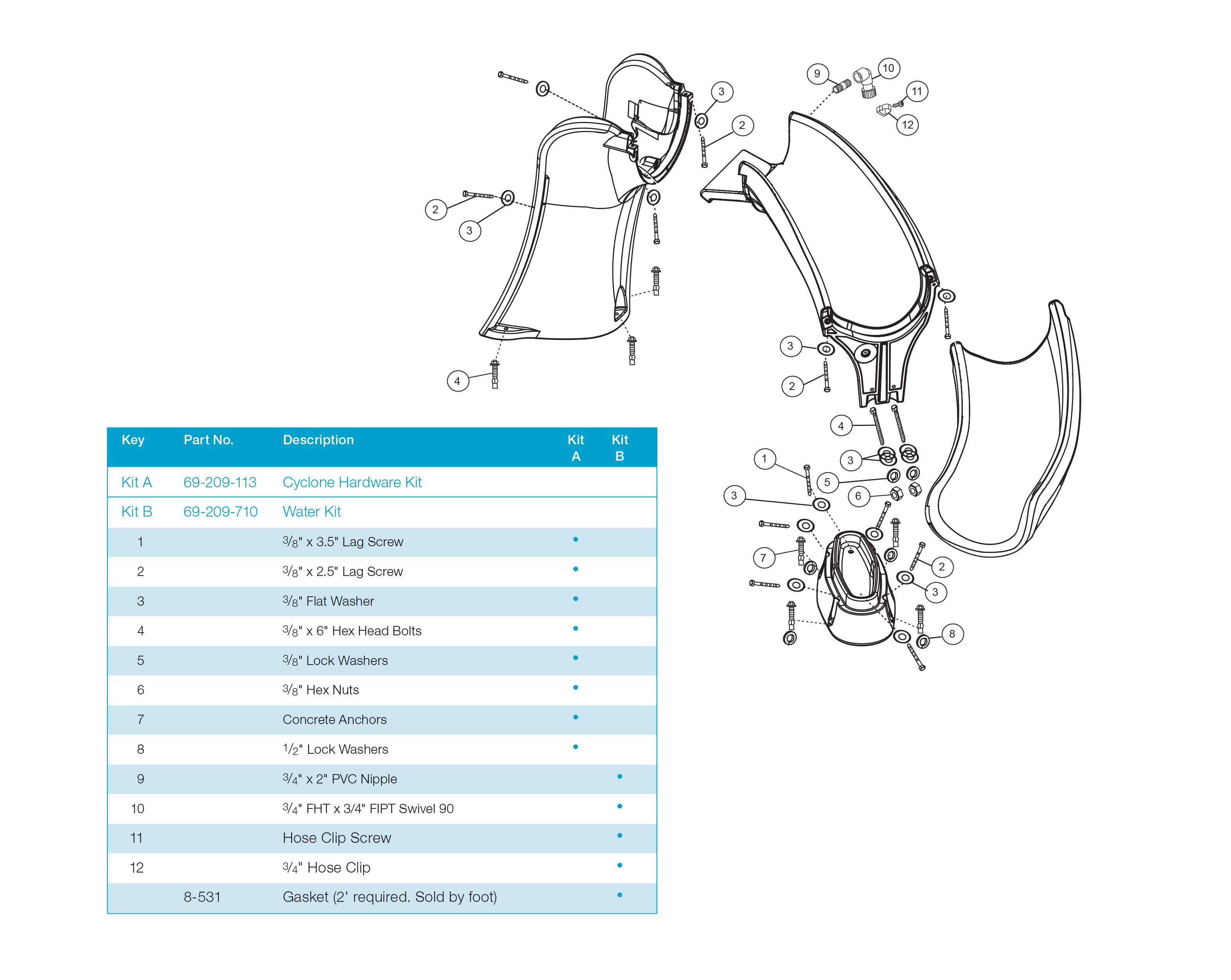 Thumbnail for Exploded technical specification of the S.R. Smith Cyclone pool slide