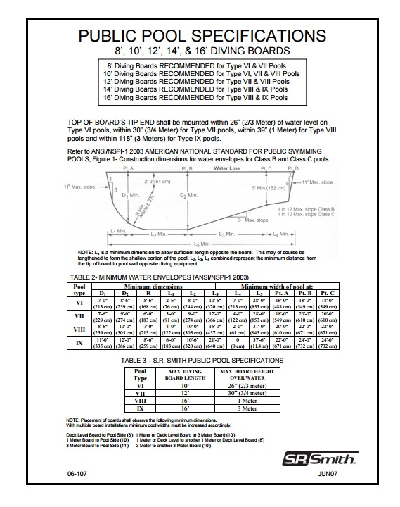 Olympian Aluminum Diving Board S.R. Smith Products