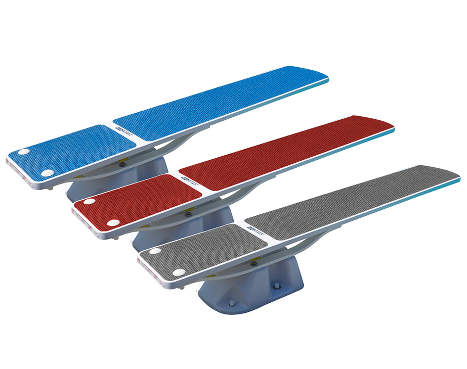 TrueTread Diving Boards in Blue, Red, and Grey