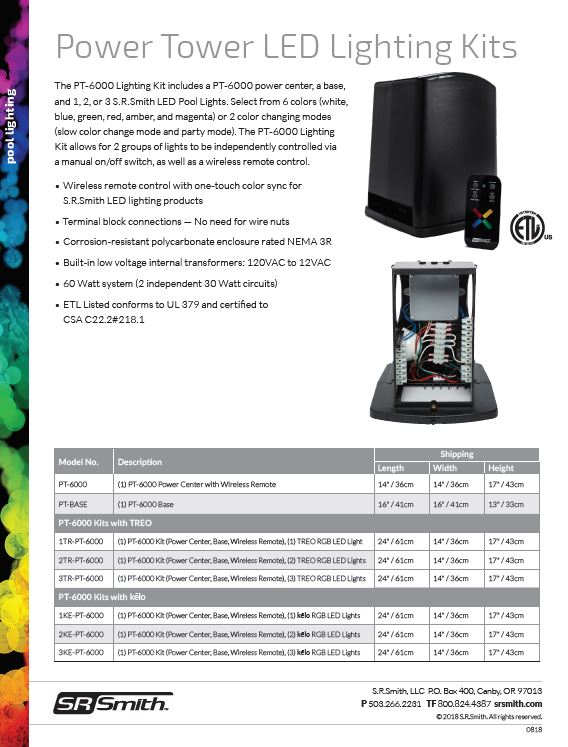PT6000 for Fiber to LED Conversion S.R.Smith Pool Lighting