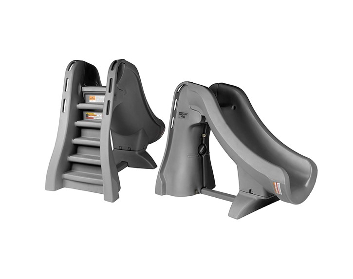 SlideAway Pool Slide in Gray - Side and Back View Thumbnail for SlideAway Pool Slide in Gray - Side and Back View
