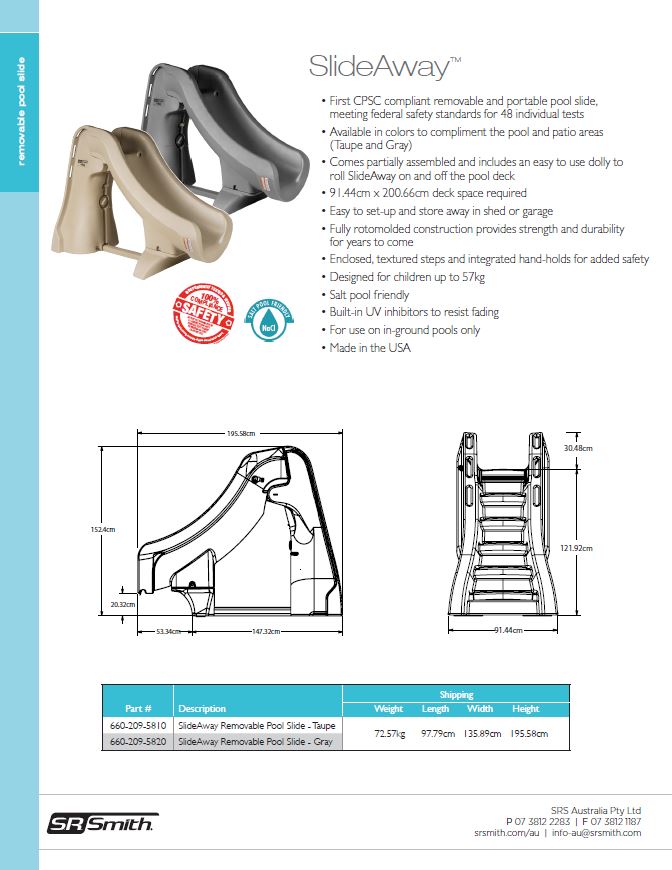 SlideAway™ The Safe Removable Pool Slide