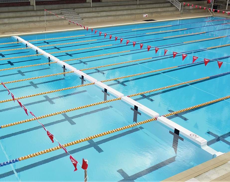 Thumbnail for SwimWall with Lane Lines and Flags
