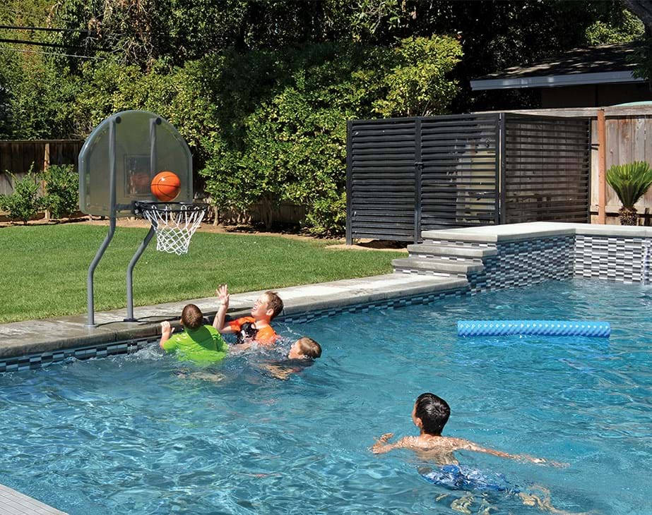 Thumbnail for Traditional Pool Basketball Hoop With Kids