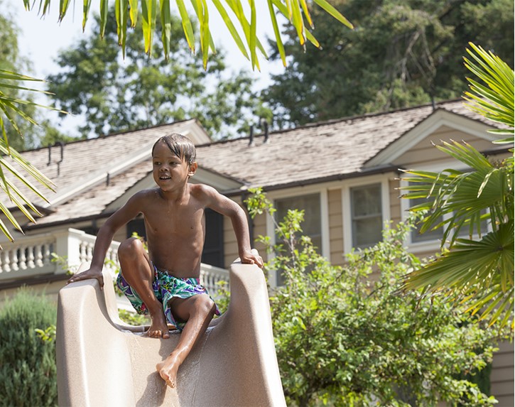 Typhoon Pool Slide with Boy Thumbnail for Typhoon Pool Slide with Boy