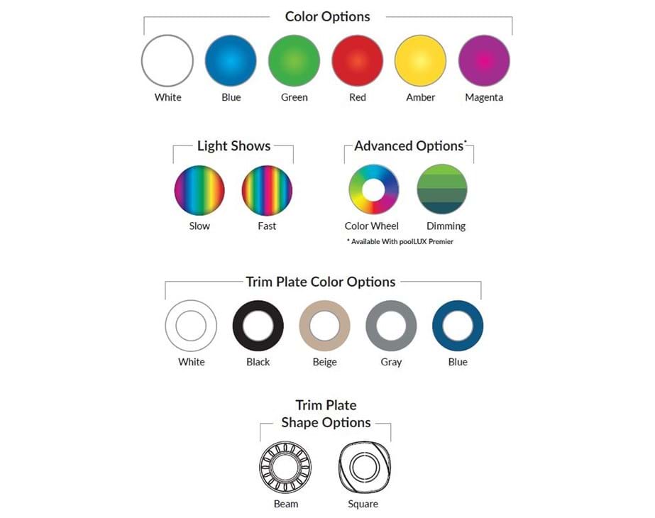Thumbnail for Mod-Lite Pool Lighting Trim Plates and Colors